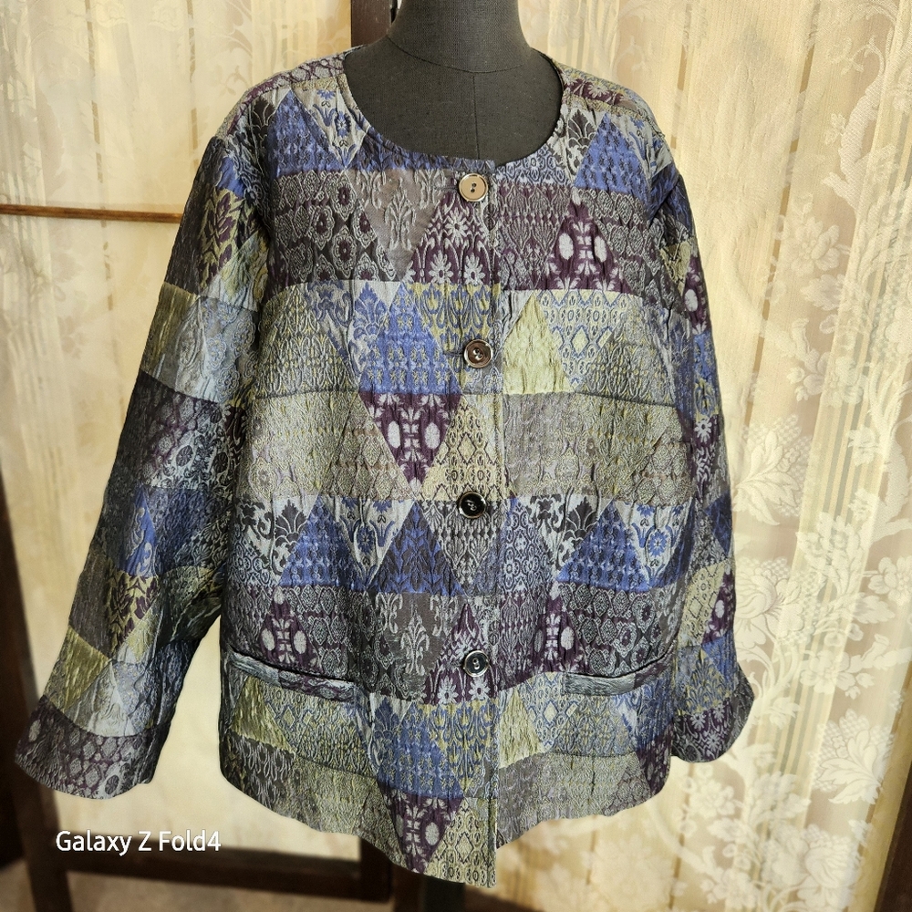 Patchwork Button-Up Jacket Norton Mcnaugton - image 1